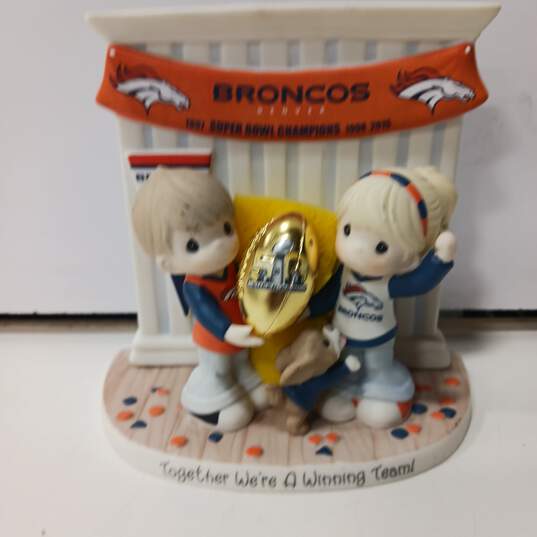 Precious Moments Together We're A Winning Team Denver Broncos Figurine image number 1