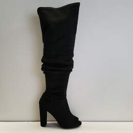 Wild Diva Lounge Women's Open Toe Boots Black Size 5.5