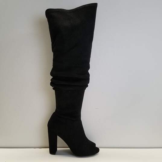 Wild Diva Lounge Women's Open Toe Boots Black Size 5.5 image number 1