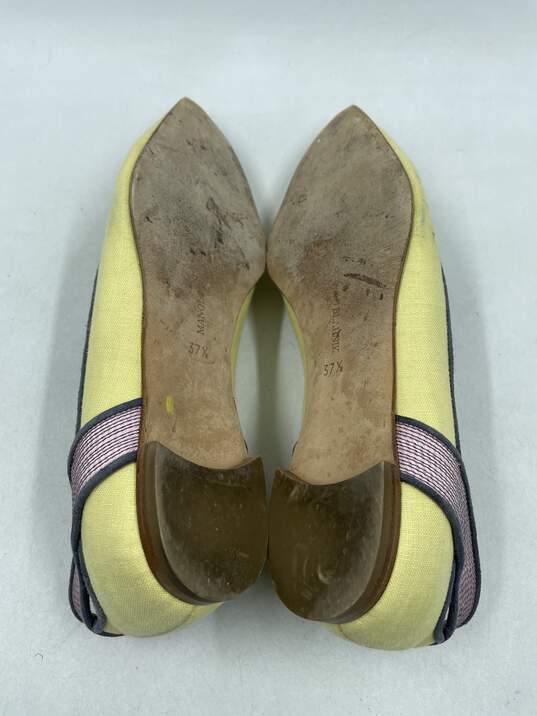 Authentic Manolo Blahnik Yellow Pointed Flats W 7.5 image number 5