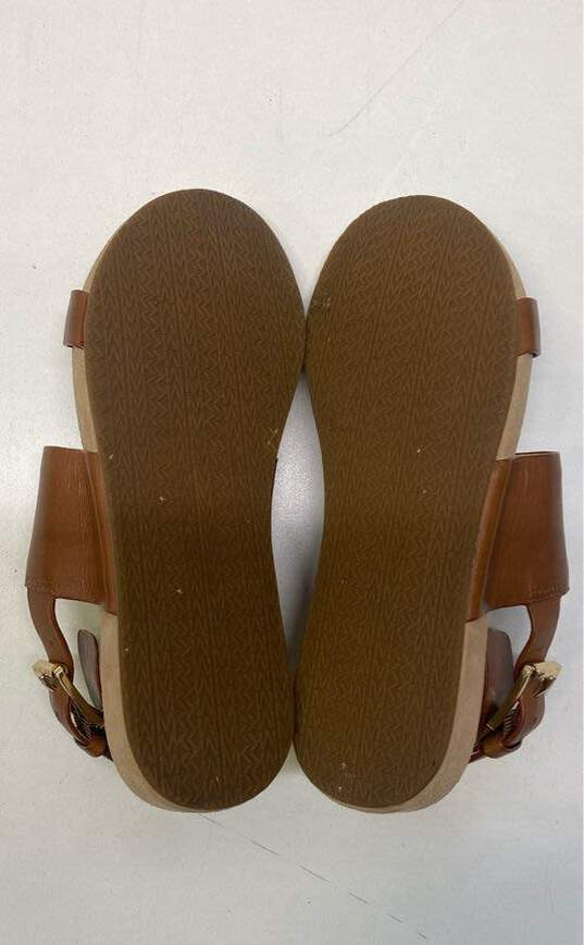 Michael Kors Luna Rhinestone Jeweled Brown Leather Flat Sandals Size 5.5 M image number 6