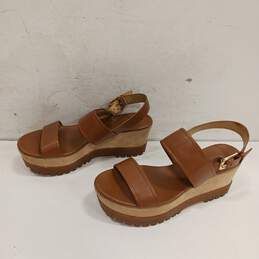 Michael Kors Marlon Brown Leather Platform Sandals Women's Size 8.5M alternative image