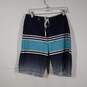 Mens Striped Regular Fit Drawstring Waist Flat Front Swim Shorts Size 32 image number 1