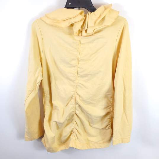 Neiman Marcus Women Yellow Ruffle Sweater XL image number 2