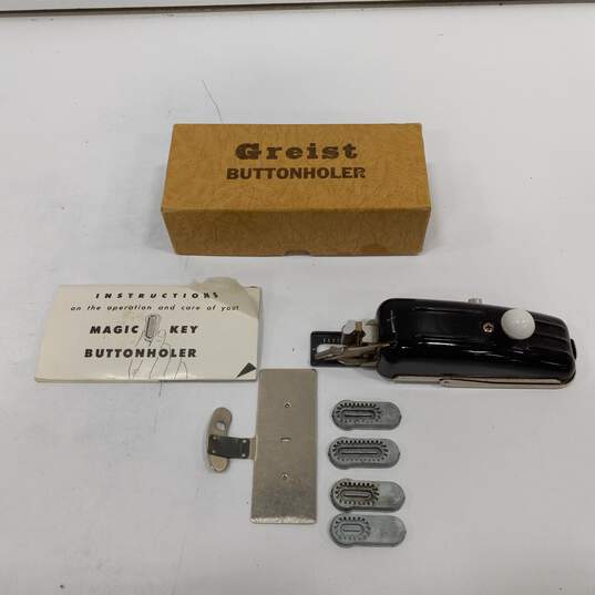 Vintage Greist Magic Key Buttonholer Sewing Machine Attachment image number 1