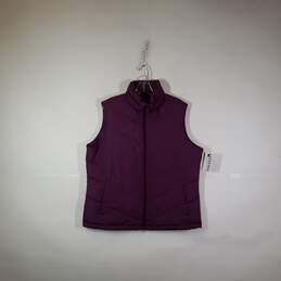 Womens Regular Fit Mock Neck Sleeveless Full Zip Puffer Vest Size XL