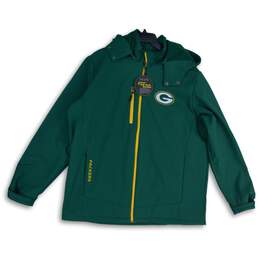 NWT NFL Mens Yellow Green Bay Packers Soft Shell Full-Zip Hooded Jacket Size XL