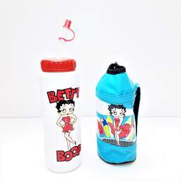 Vintage 1991 Betty Boop Water Bottle Sip Cup With Straw & Bottle Cover