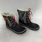 Womens Elsa Multicolor Round Toe Waterproof Lace Up Snow Boots Size 9 image number 4