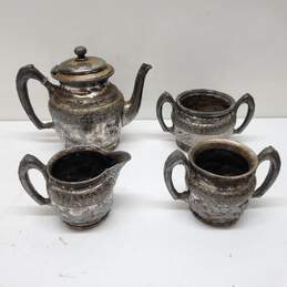 Antique Reed & Barton Silverplated Coffee Pot Creamer Sugar Bowls