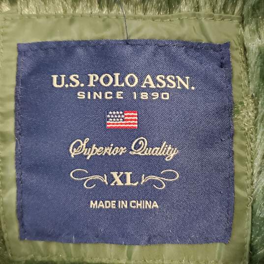 US Polo Assn Women Green Puffer Jacket XL image number 3