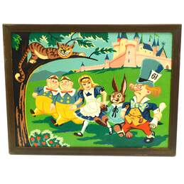 Kitschy Paint By Number Painting Alice In Wonderland Vintage Nursery Home Decor