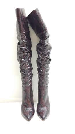 Vince Camuto Kentelli Ruched Faux Snakeskin Knee High Boot Women's Size 7M alternative image