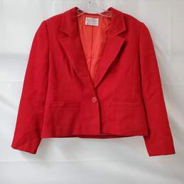 Pendleton Petite Red Blazer Suit 100% Wool Size 6