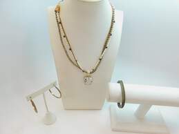 925 Natural Stone & Pearl Artisan Jewelry 46.4g