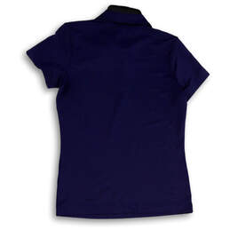 NWT Womens Blue Collared Short Sleeve Button Front Polo Shirt Size Small alternative image