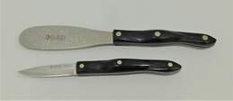 Vintage Cutco Paring Knife 1720 JB & Spatula Spreader 1768 JB Brown Swirl Handle alternative image