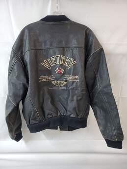 Harley Davidson Black Racing Leather Jacket Size XL alternative image