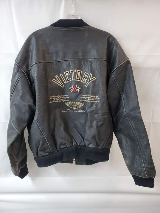 Harley Davidson Black Racing Leather Jacket Size XL image number 2