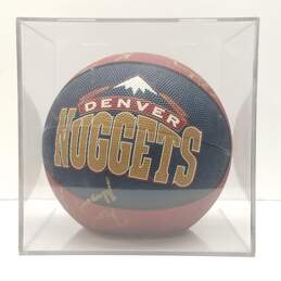 Encased Team Signed Denver Nuggets Basketball from the Early 90s