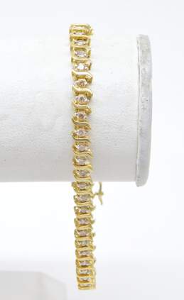 10K Yellow Gold 1.47 CTTW Round Diamond Tennis Bracelet 7.8g