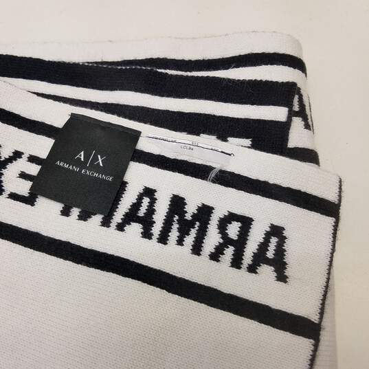 Armani Exchange Reversible Black & White Scarf image number 6
