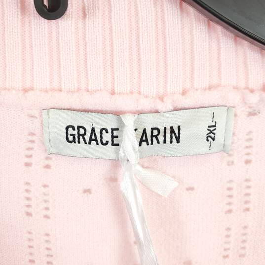 Grace Karin Women Pink Cutwork Sweatshirt 2XL NWT image number 3