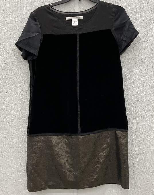Diane Von Furstenberg Black Velvet W/ Sequins Dress image number 1
