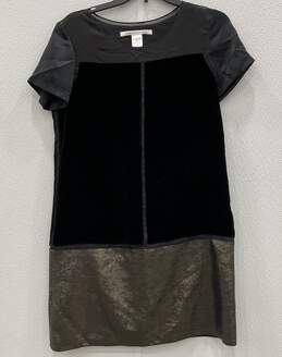Diane Von Furstenberg Black Velvet W/ Sequins Dress