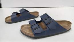 Men's Birkenstock Navy Amalfi Leather Soft Footbed Arizona Sandals Size 8 alternative image