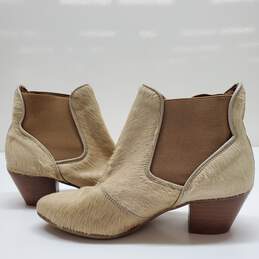 Sixty Seven Tan Leather Calf Hair Women's Chelsea Booties Size 36