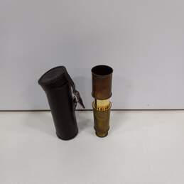 Gold Tone Telescope in Brown Leather Case