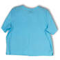 Womens Blue Short Sleeve Wrinkle Free Regular Fit Button-Up Shirt Size L image number 2