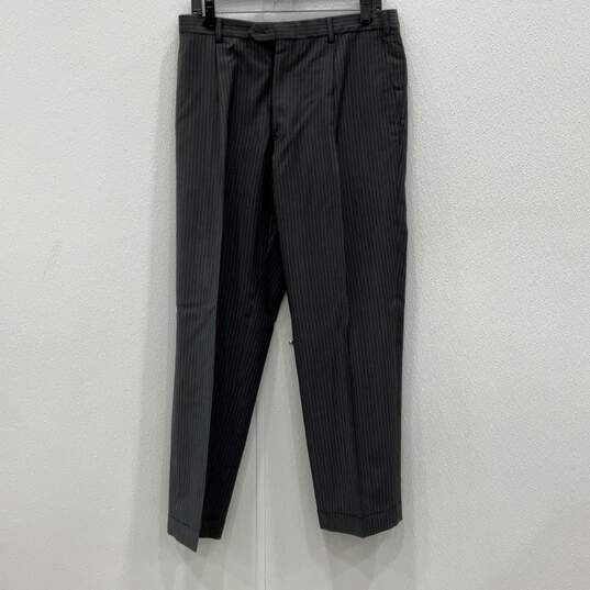 Authentic Armani Collezioni Mens Gray Striped Blazer & Pants Suit Set 42/C W/COA image number 4