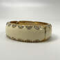 Designer Stella & Dot Enamel Gold-Tone Crystal Hinged Bangle Bracelet image number 2