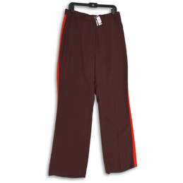 NWT Express Womens Red Super High Rise Wide Leg Pull-On Dress Pants Size Large