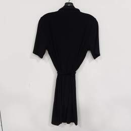 Anne Klein Women's Black Short Sleeve 1/4 Zip Belted Dress Size 8 alternative image