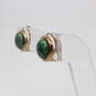 10K Yellow Gold Green Accent Clip-On Earrings - 5.0g image number 3