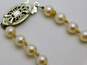 Vintage 14K White Gold Clasp Graduated Faux Pearls Necklace 13.9g image number 3