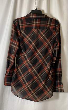 NWT Laundry By Shelli Segal Womens Multicolor Rust Plaid Blouse Top Size Large alternative image