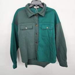 Shop Neighbor By In The Beginning Green Button Up Jacket