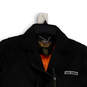 Womens Black Orange Long Sleeve Full-Zip Motorcycle Jacket Size XS image number 3