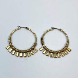 Designer Stella & Dot Gold-Tone Fashionable Leverback Fringe Hoop Earrings alternative image