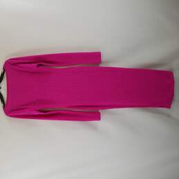 Lovers & Friends Women Hot Pink Ribbed Maxi Dress W Slit S NWT alternative image