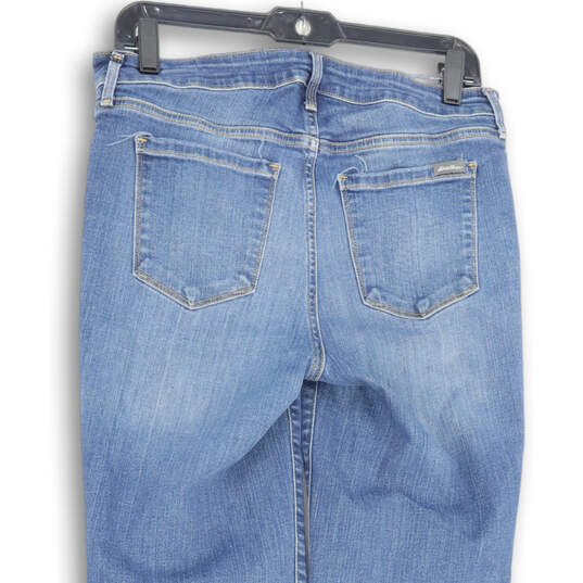 Buy the Womens Blue Slightly Curvy Medium Wash Stretch Straight Denim Jeans  Size T6 | GoodwillFinds