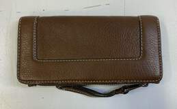 Marc By Marc Jacobs Brown Leather Pleated Zip Envelope Card Organizer Wallet alternative image