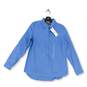 NWT Mens Blue Long Sleeve Collared Pocket Dress Shirt Size Small image number 3