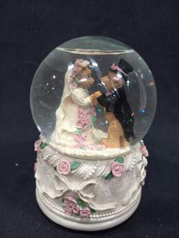 Avon Bride and Groom Musical Snow Globe Wedding Bears alternative image