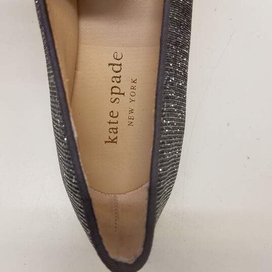 Kate Spade Glitter Penny Loafers Silver 6 image number 8