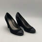 Womens Kerryann A8453 Black Leather Slip-On Wedge Pump Heels Size 10 B image number 1